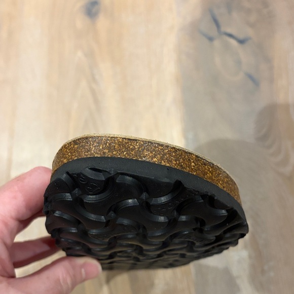 Betula by Birkenstock Black Strap Sandals with Tan Footbed - Picture 7 of 10